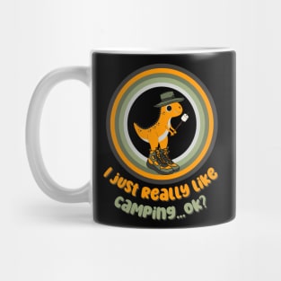 I Just Really Like Camping with Dinosaur Mug